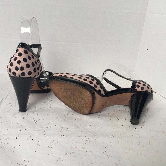 Via Spiga Pink Black Polka Dot Mary Jane Pin up 9 Barbiecore Y2K Aesthetic - Picture 5 of 5